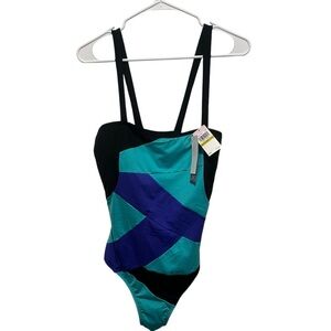 Jag One Piece Swimsuit Size 14 Tummy Control‎ Colorblock NWT